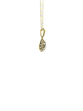 Diamond teardrop halo pendant with chain